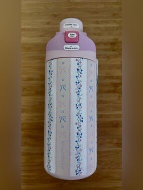 Hydrapeak Oasis Mini 20 oz Stainless Steel Water Bottle Whisper Pink Print